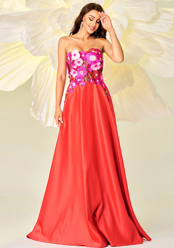 Elegant Strapless Long Formal Party Swing Evening Dress Bridesmaid Dress