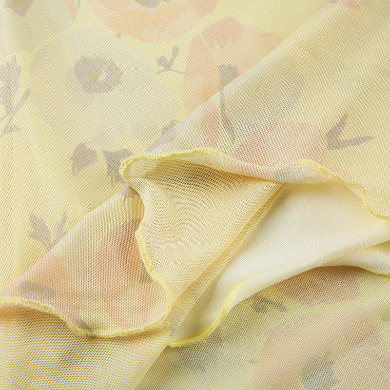 Chic Holidays Floral Strap Ruffle Sexy Flying Sleeve Long Dress 20