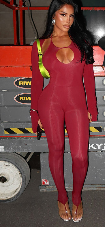 Women Fall Solid Long Sleeve Sexy Bodysuit 3