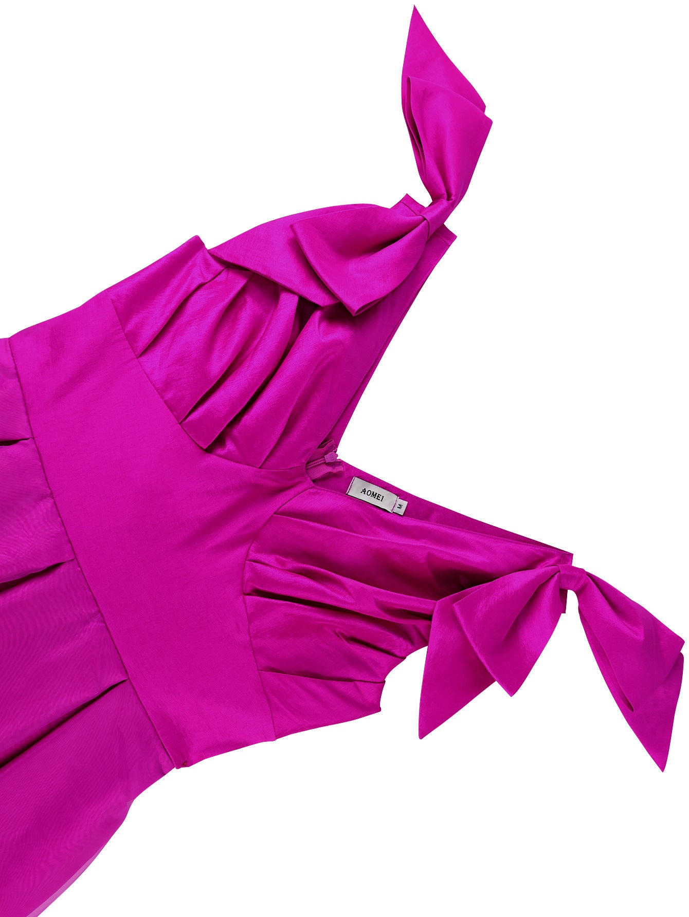 Sexy V-Neck Bow Sleeveless Dress High-Waist Elegant Formal Party Gown 11