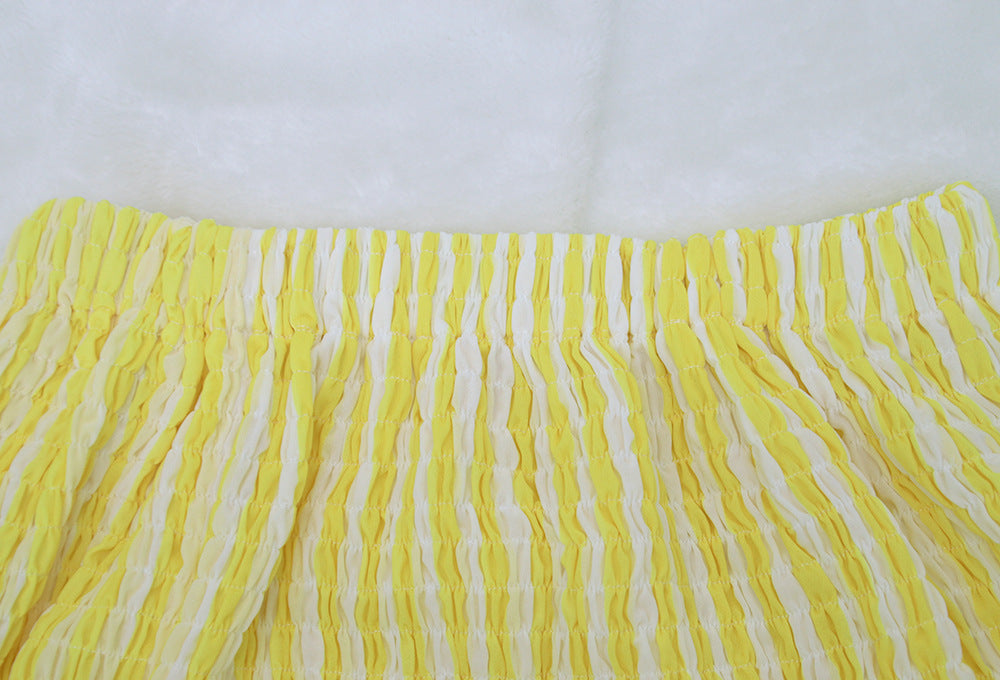 Women striped chiffon print Top and Skirt two-piece set 31