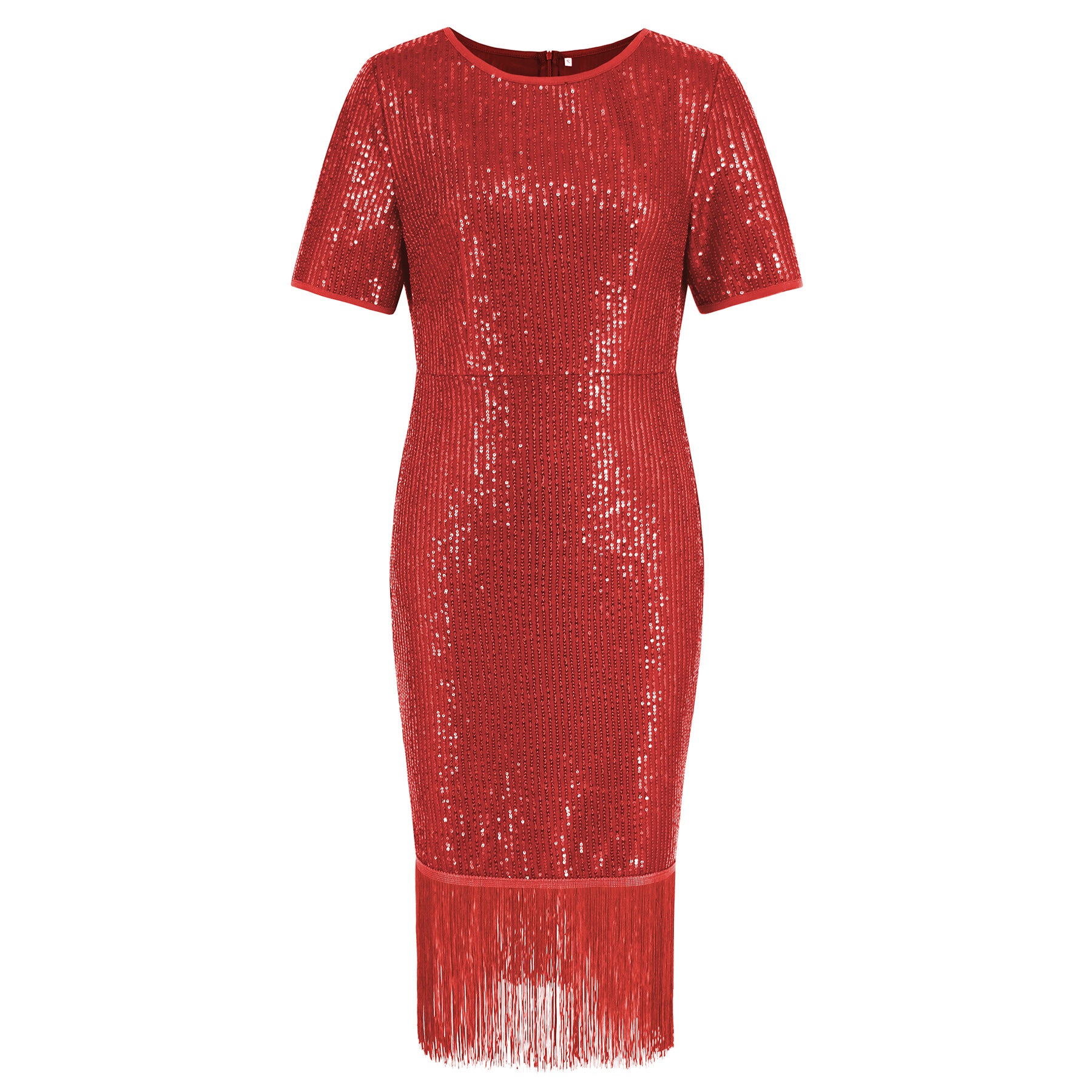 Women's Sequin Tassel Dress Sexy Party Long Gown 7