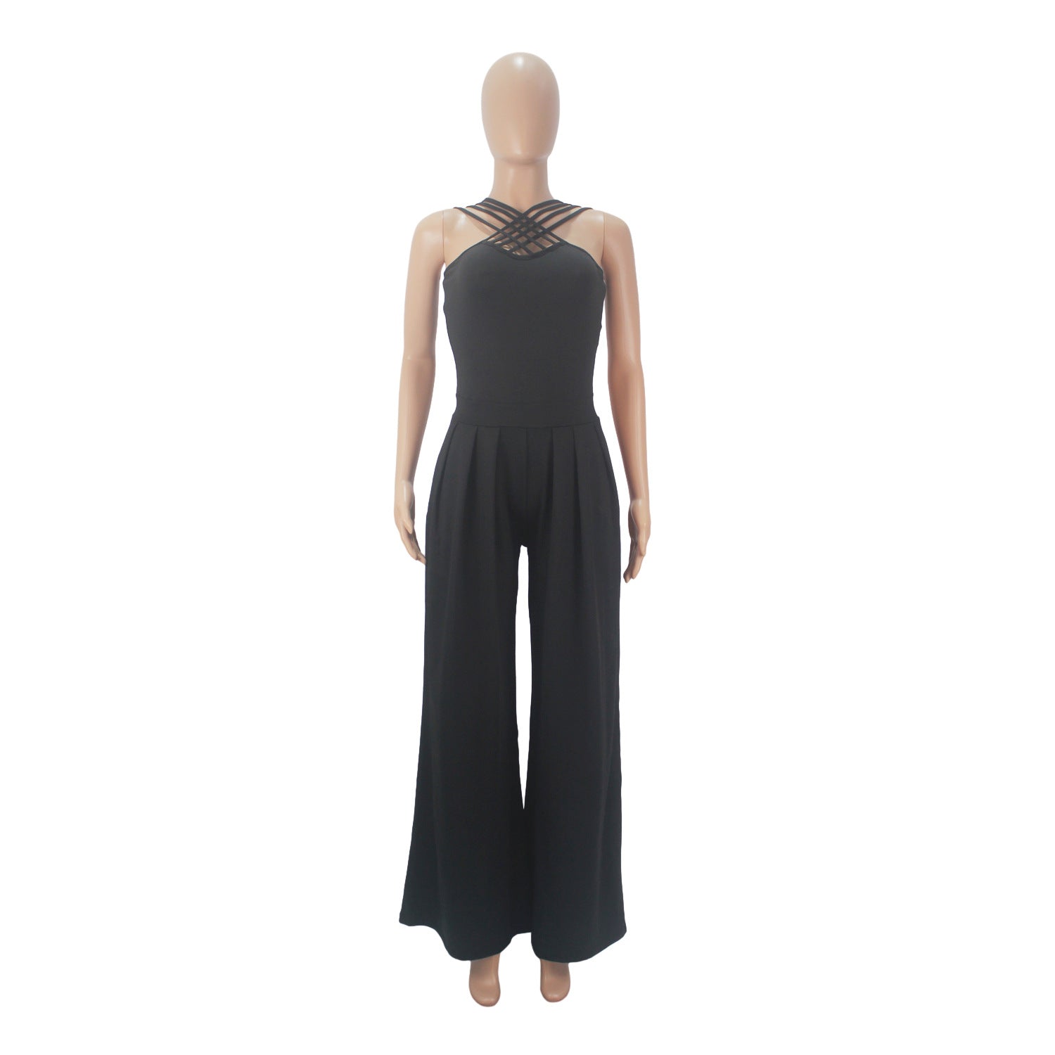 Women Sexy Crossover Wide Leg Jumpsuit 10