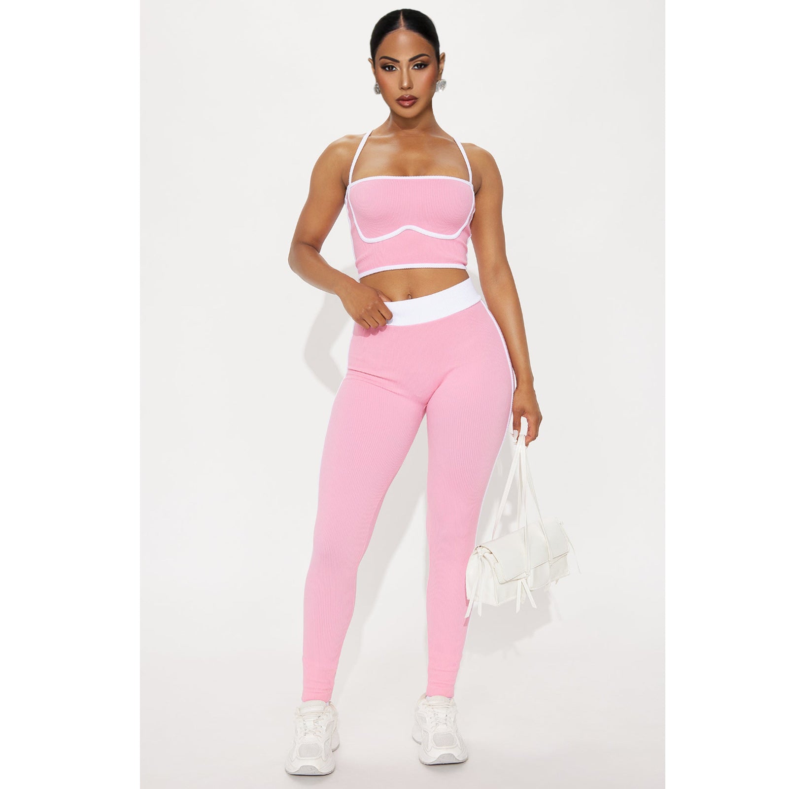 Women Sports Suspender Top and Pants Two-Piece Set 12