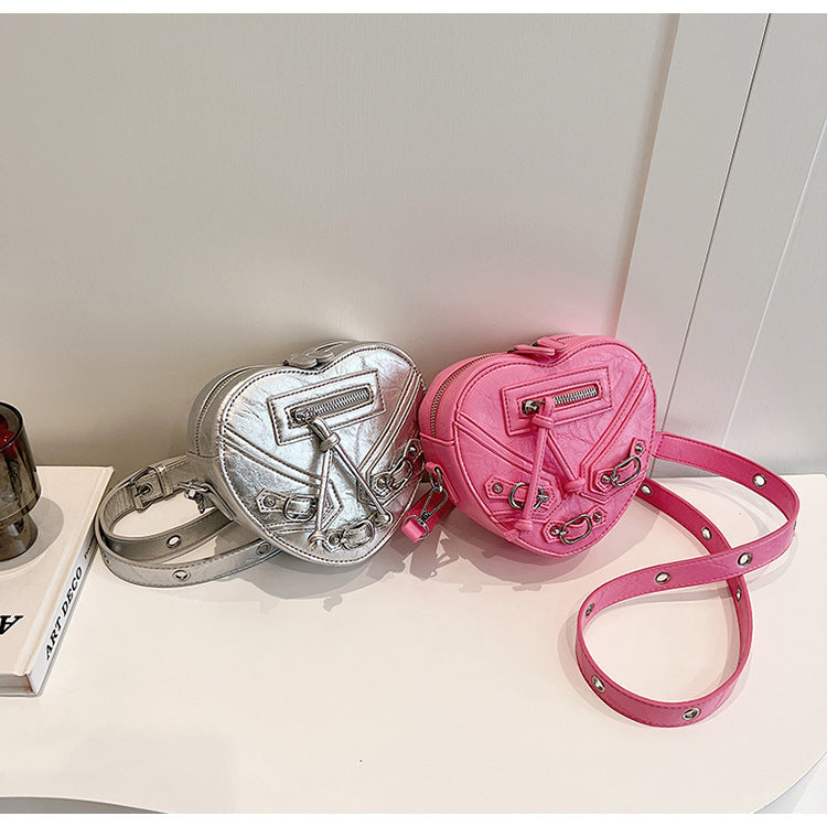 Fashion Heart Shape Bag Trendy Versatile Shoulder Bag 14