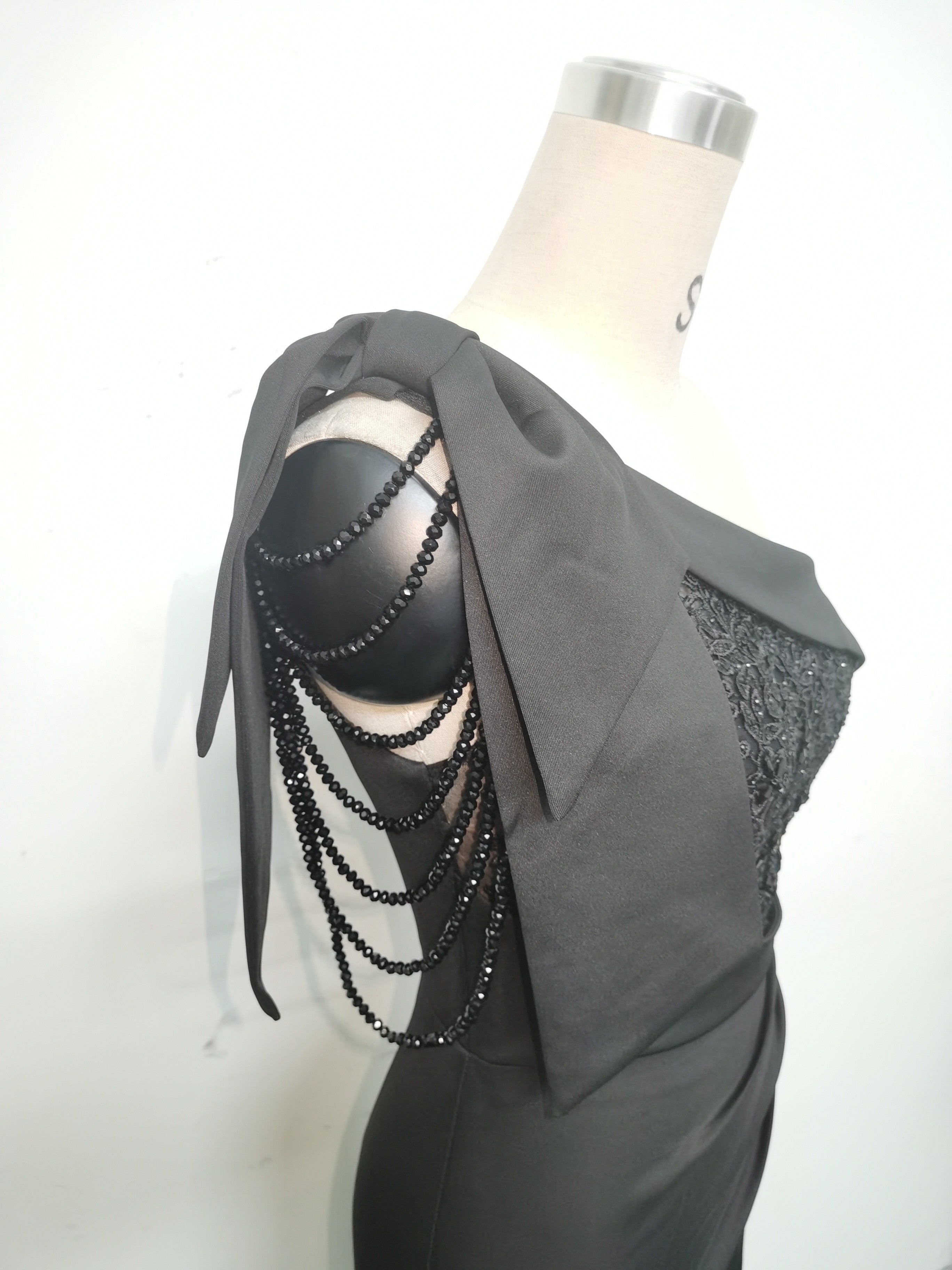 Beaded Lace Luxury Satin Evening Dress 19