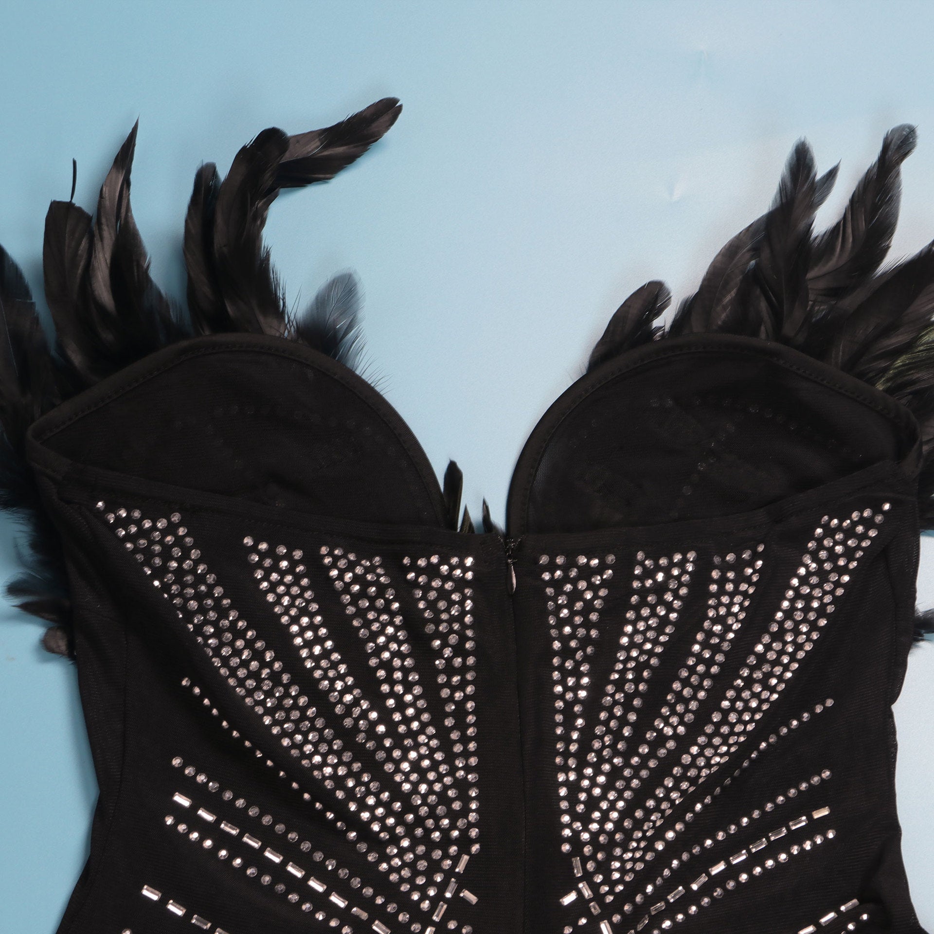 Women Sexy Feather Beaded Sleeveless Jumpsuit 17