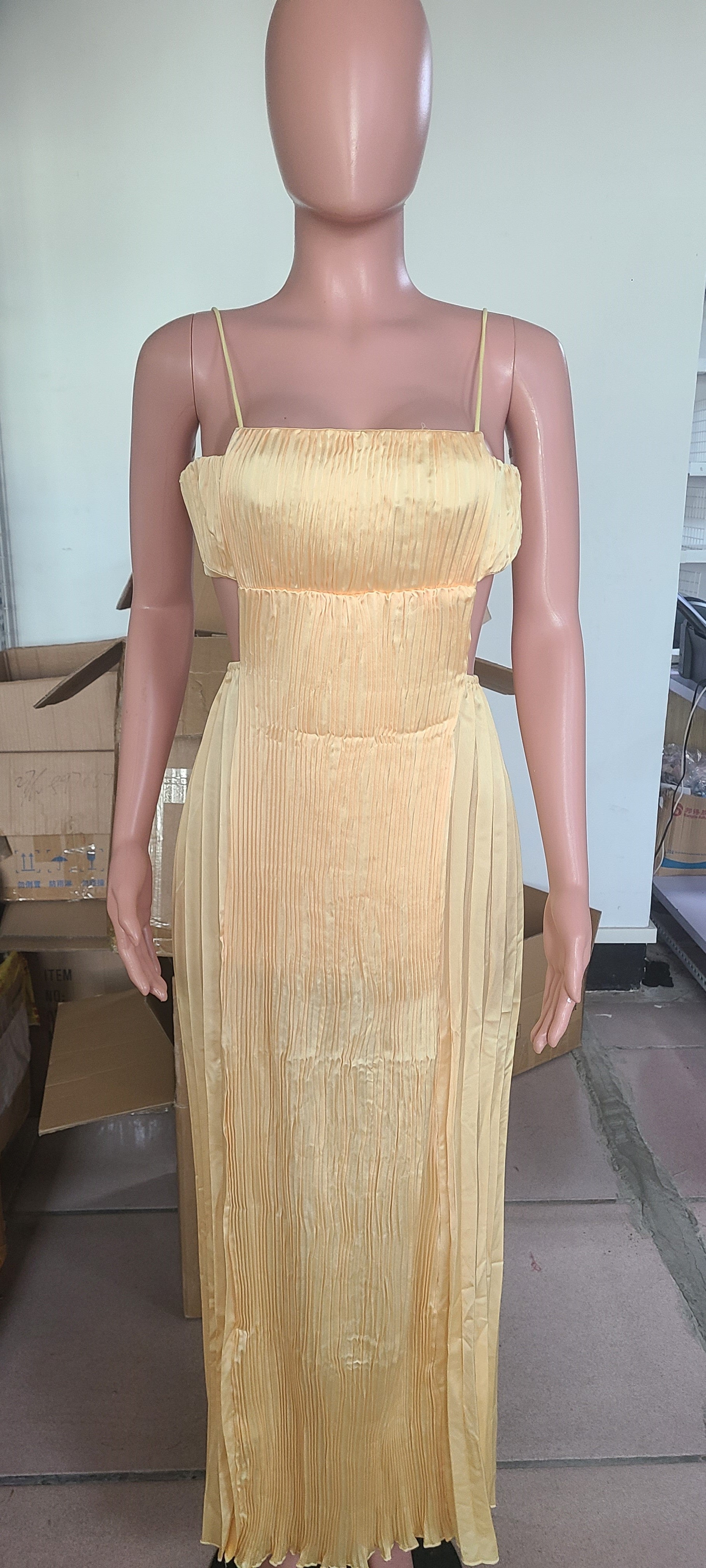 Summer Strap Open Waist Slim Fit Maxi Dress 6