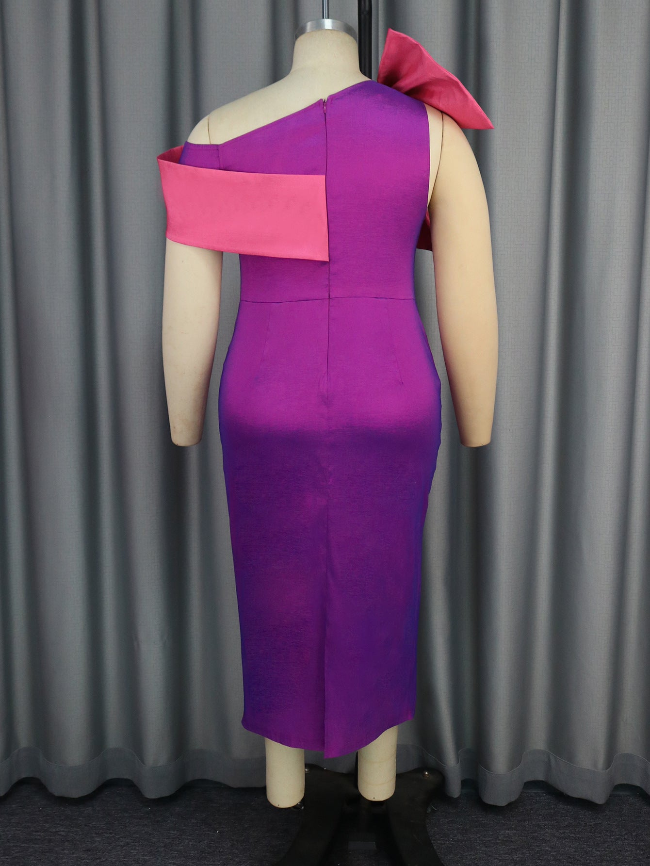 Sexy And Elegant Slash Shoulder Bowknot High Waist Formal Party Dress 6