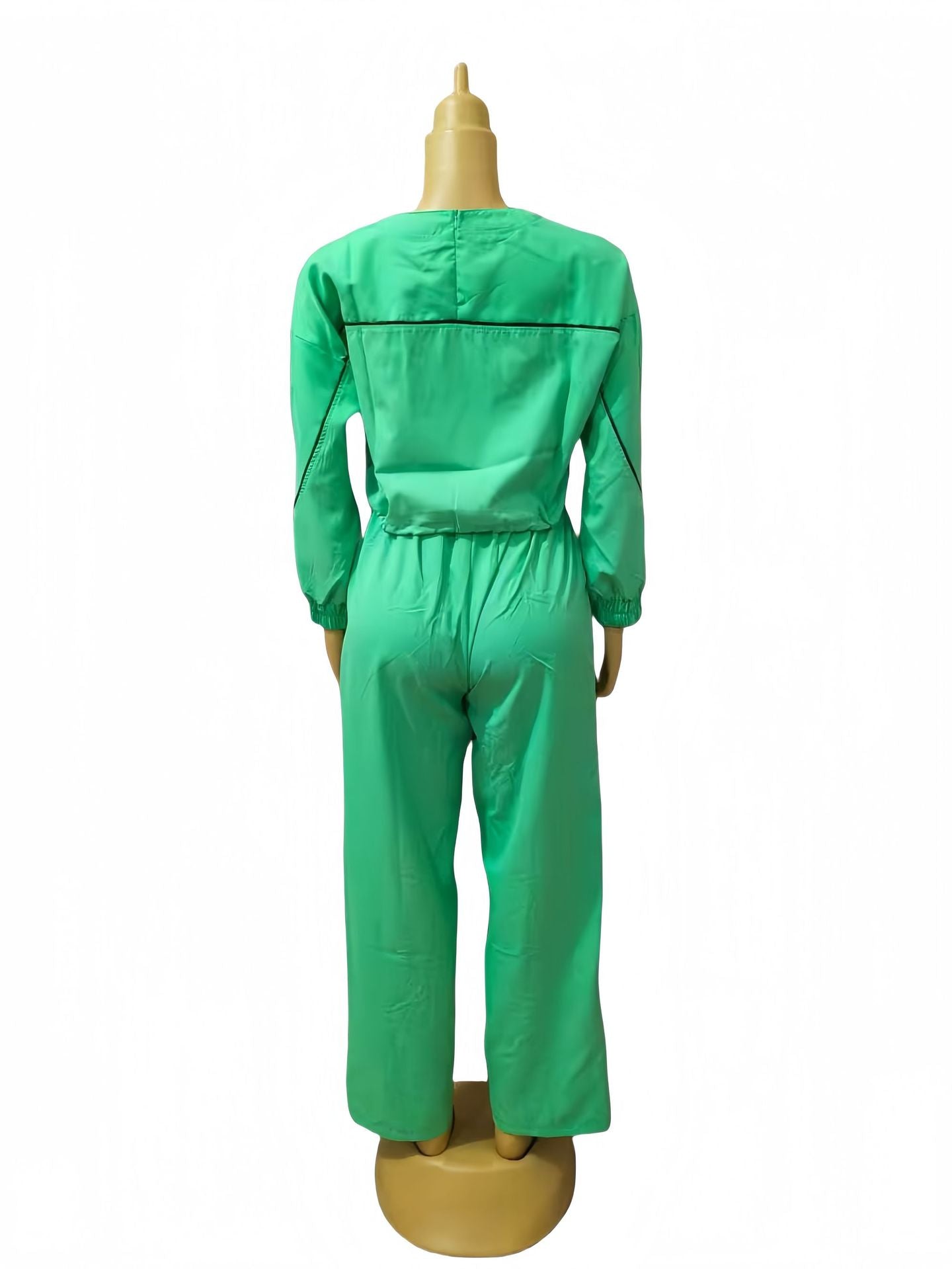 Women Solid Printed Casual Top and Pants Two-piece Set 12