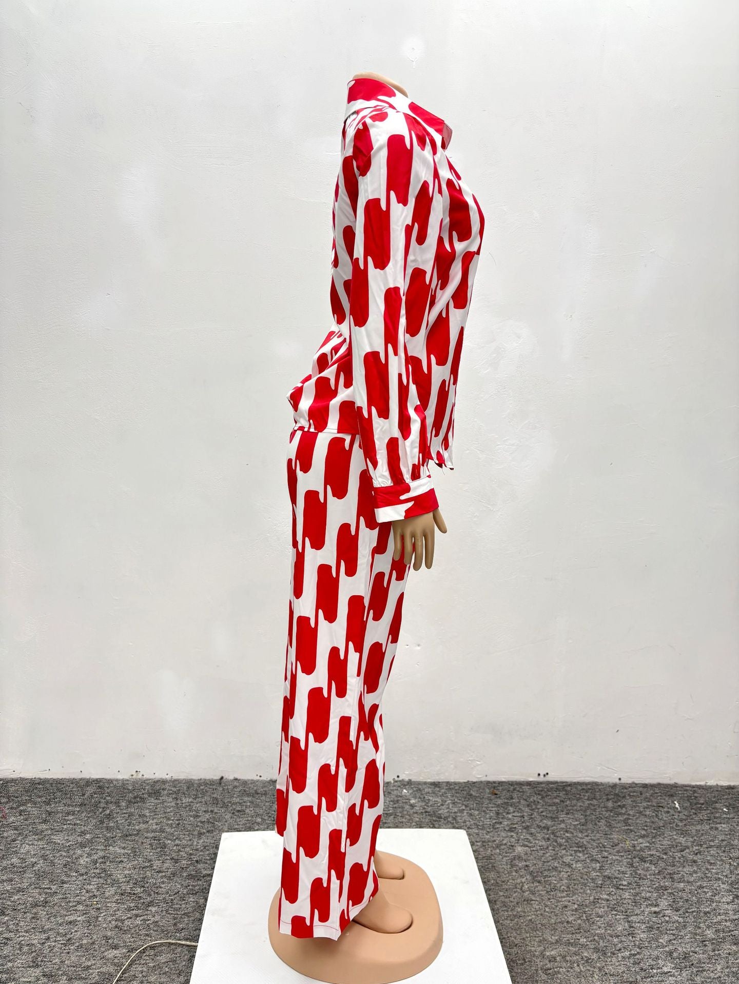 African Suit Women Loose Long Sleeve Shirt Trousers Women Autumn Casual Two-Piece Set 11