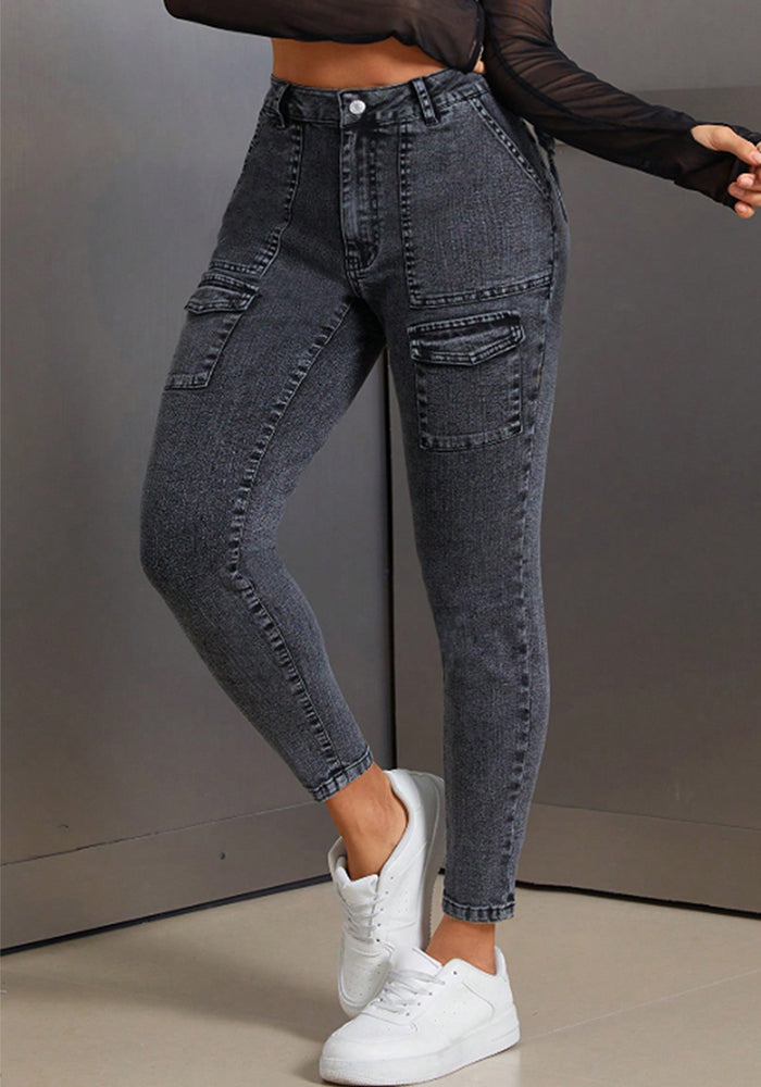 Women's High-Waist Butt-Lift Tight-Fitting Denim Pants