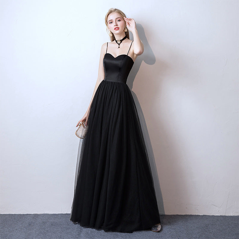 Women Black Suspender Formal Party Maxi Evening Dress（Processing time need 3-6 days） 4