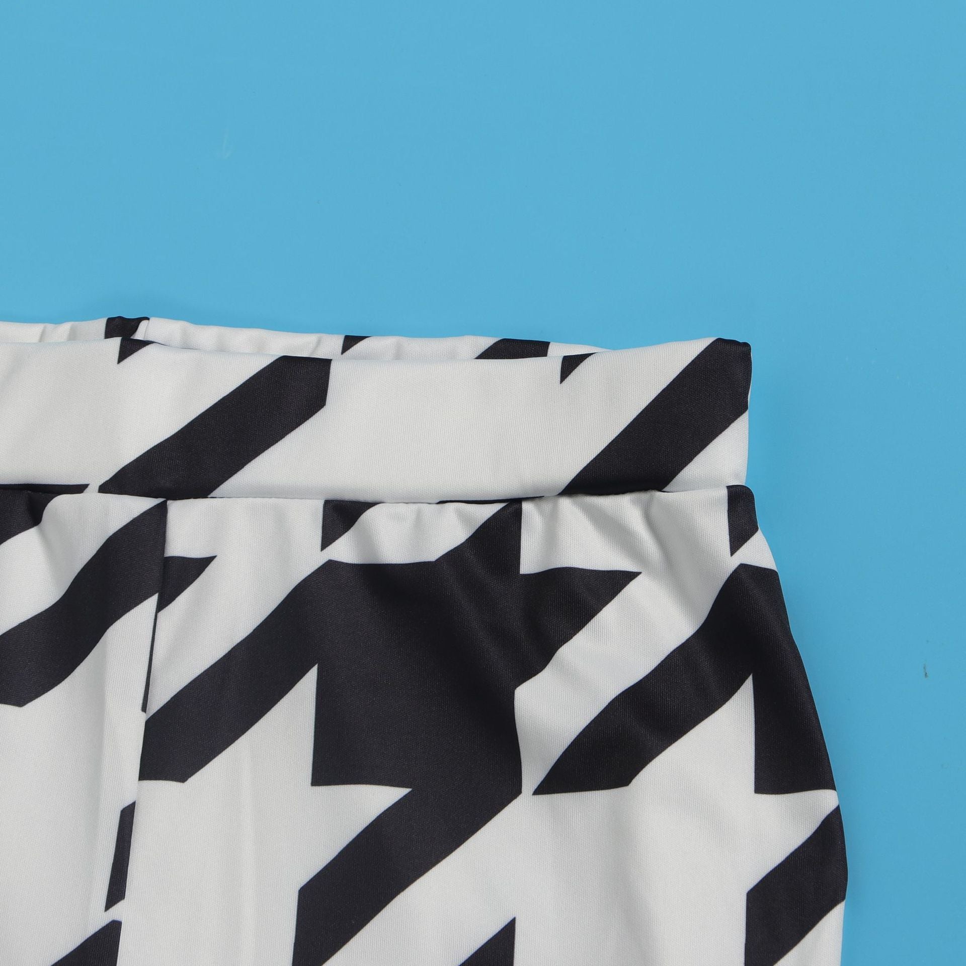 Women Printed Plaid Lace-Up Slash Shoulder Top and Pant Two-piece Set 21