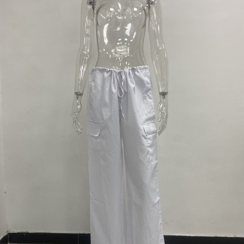 Street Loose Cargo Pants Autumn Fashion Casual Low Waist Plus Size Slim Fit Trousers 16