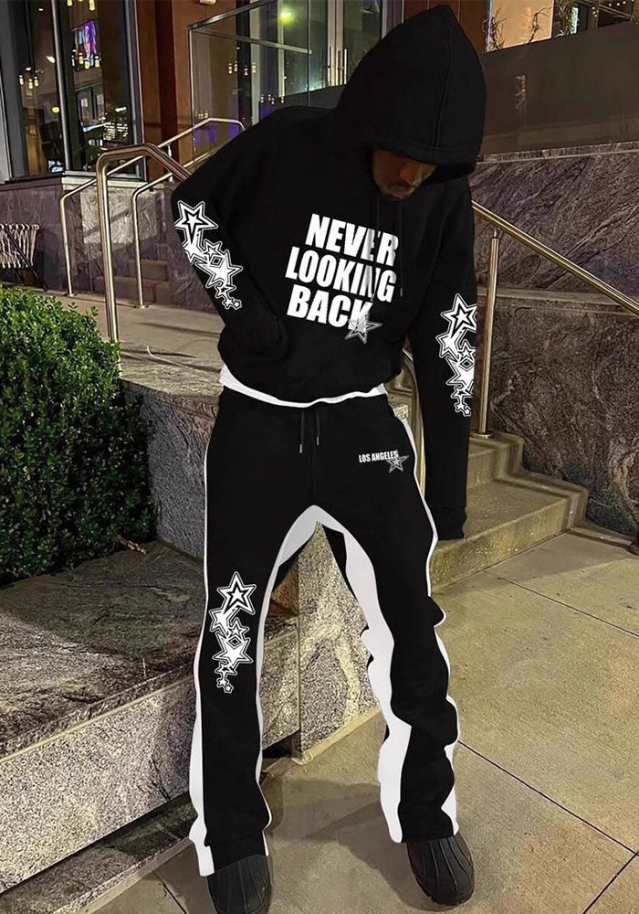 Plus Size Side Striped Straight Pants Men's Wide Leg Loose Casual Sweatpants Spring