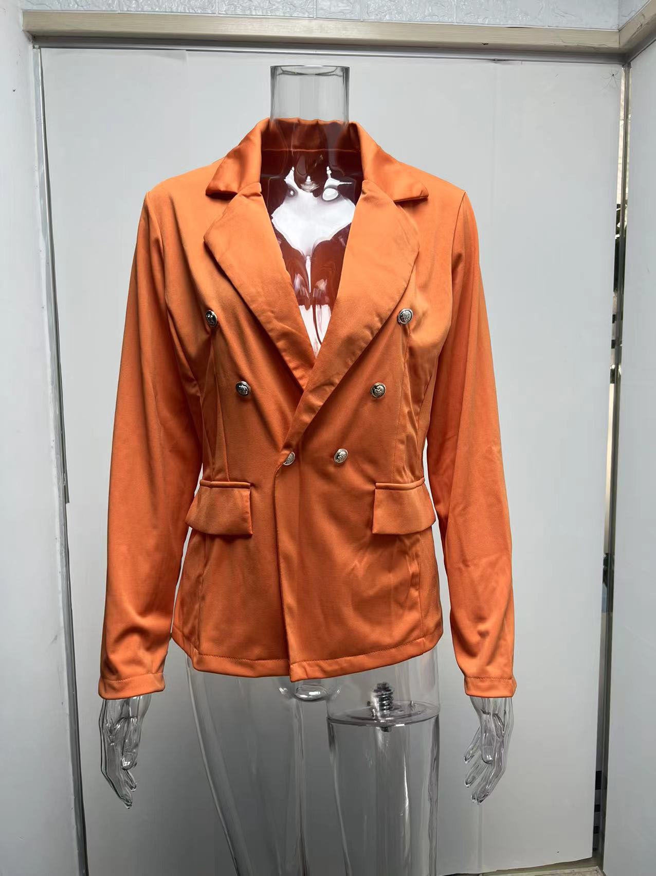 Women Long Sleeve Buttons Blazer 28