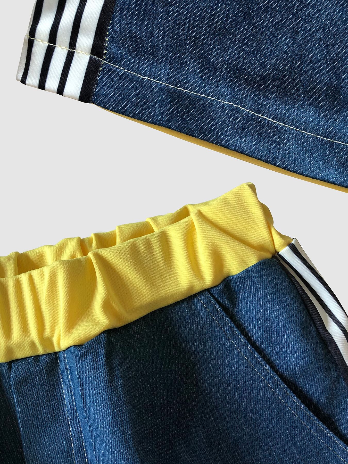 Women Color Blocking Contrast Sports Casual Top + Wide Leg Pants Two-piece Set 22