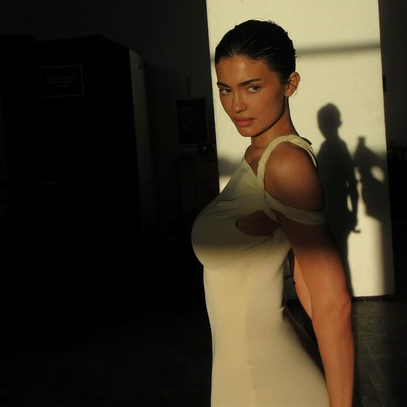 Women Summer Slash Shoulder Dress 9