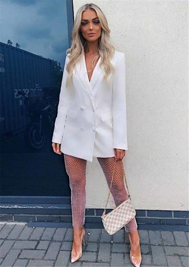 Women Sexy Rhinestone Fishnet Pants 31