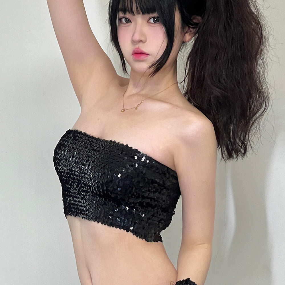 Women sequined top and tassel sequined skirt two-piece set 20