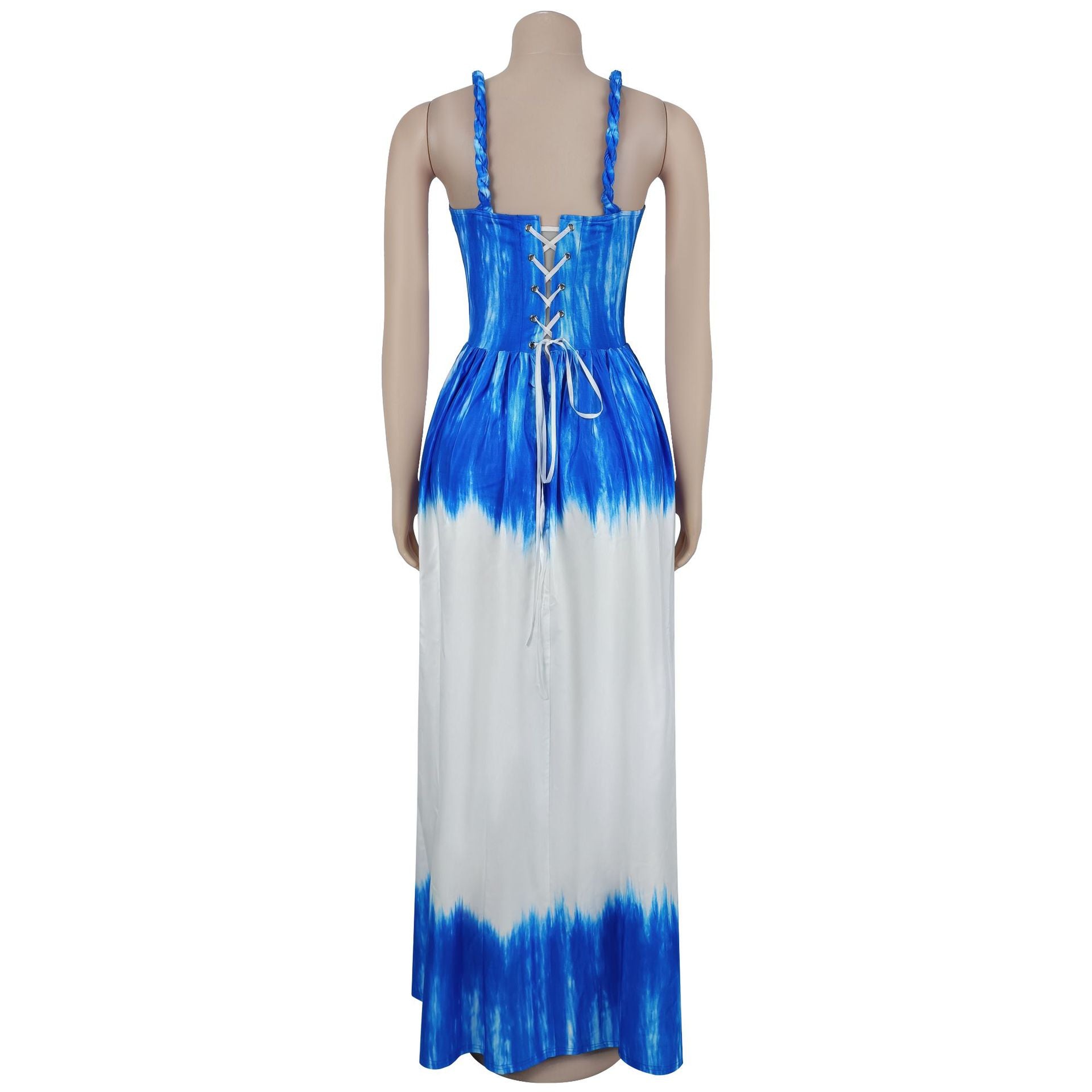 Women Suspender Print Beach Dress 10