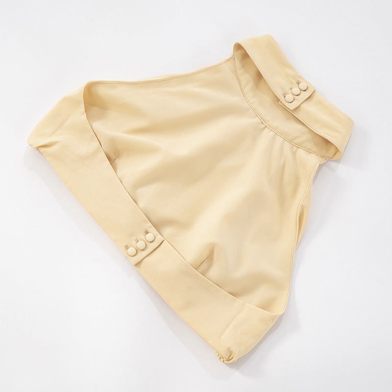 Women's Summer Solid Color Sexy Low Back Halter Neck Crop Top Sexy Short Skirt Set 13