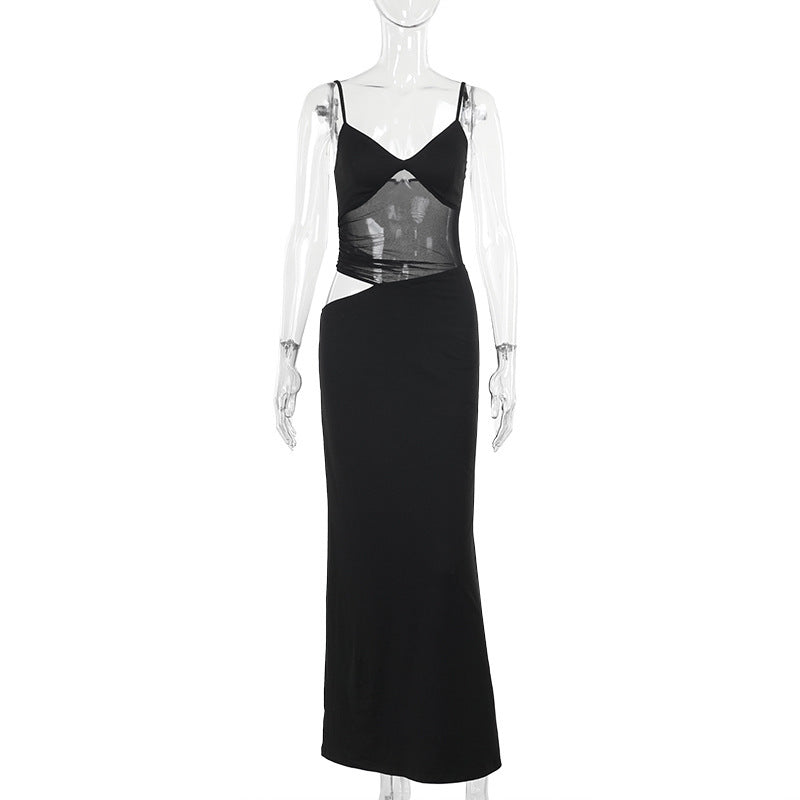 Women Sexy Mesh Patchwork Strap Dress 6