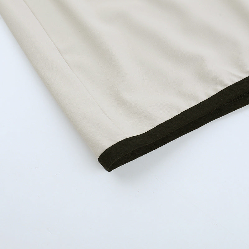 Women summer sexy contrast color suspender square neck Strap Dress 13