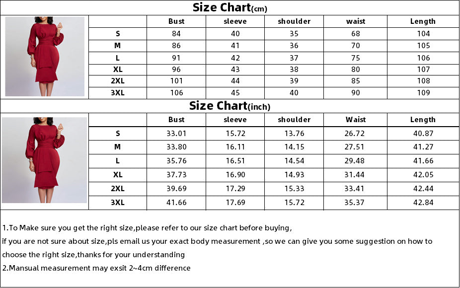 Women'S Spring Fall Solid Color Bodycon Pro Ol Chic Plus Size African Dress 9