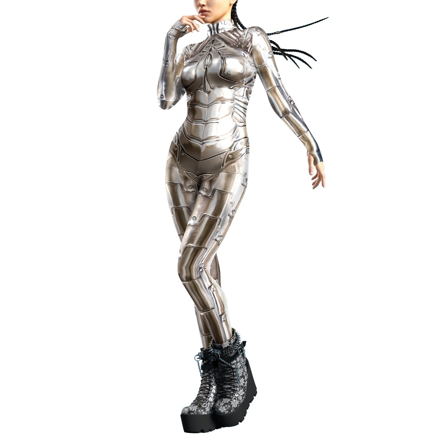 Women Printed Buckle Hand Jumpsuit Women Costume 3