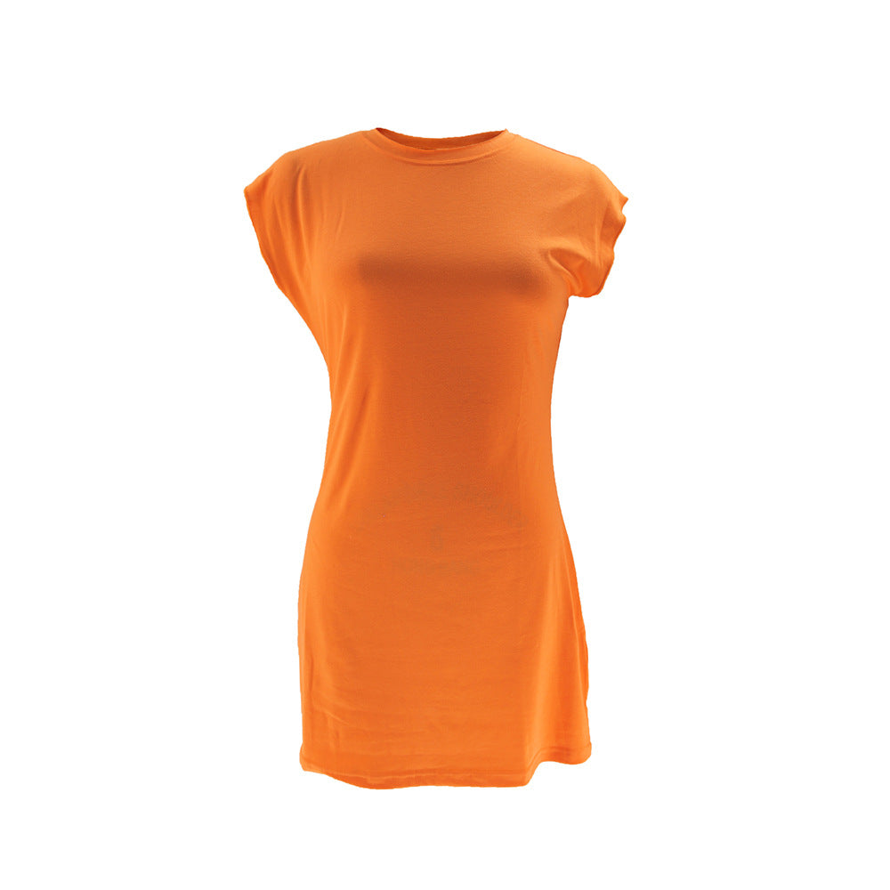 Women's Summer Stretch Slim Fit Flying Sleeve Knitting Dress 20