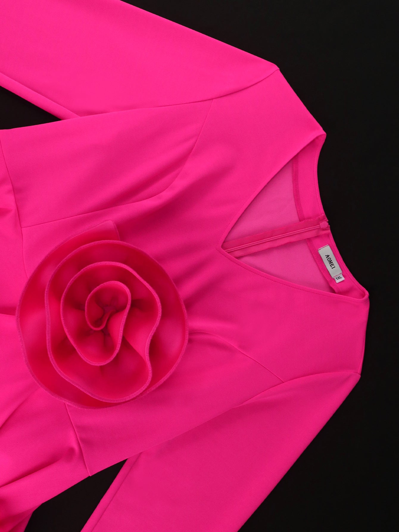 Women V-neck Long Sleeve Ruffle Formal Party Dress 6