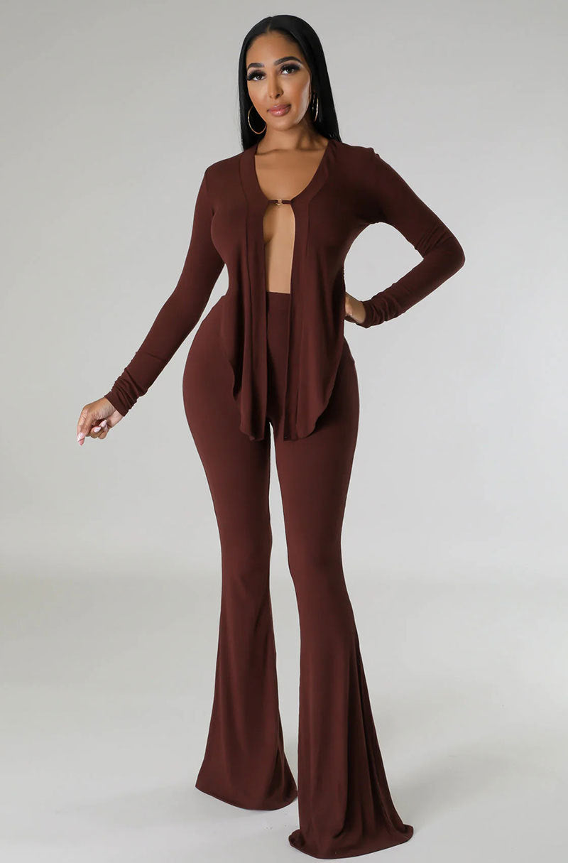 Women Autumn Casual Long Sleeve Top and Pant Two-piece Set 4