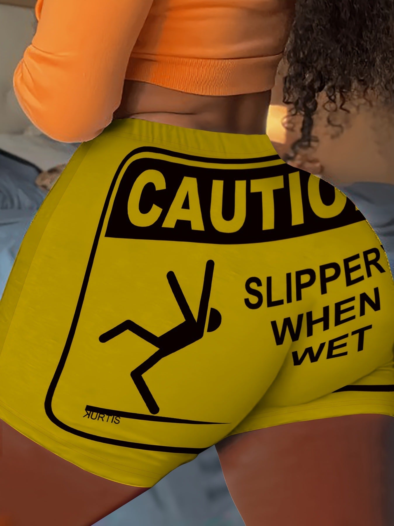 Plus Size Women Summer Letter Print Shorts 4