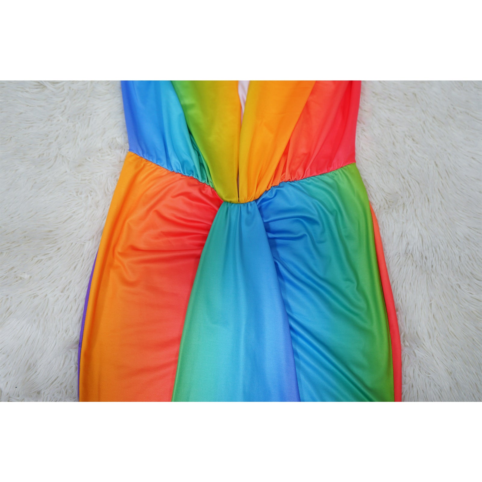 Fashion Women's Sleeveless Printed Sexy Deep V Slim Dress 16