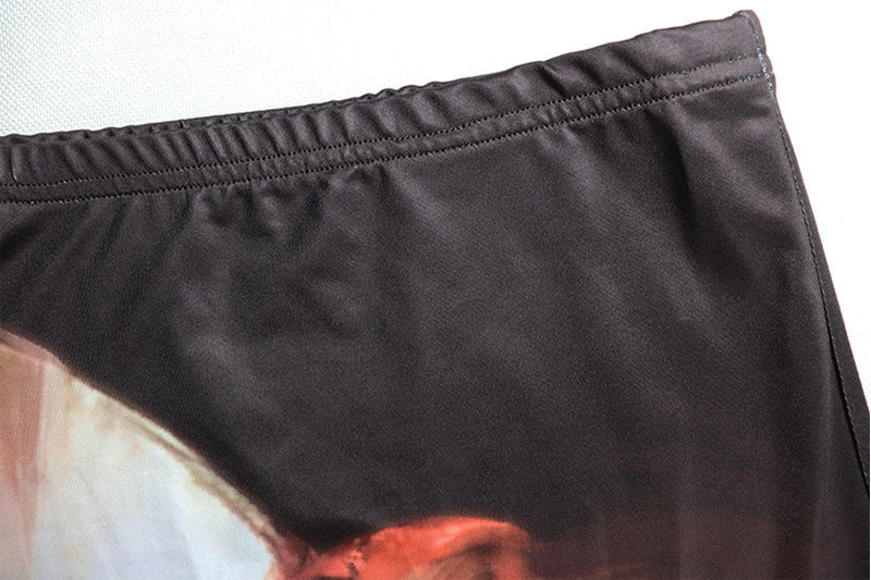 Digital Print Round Neck Top Maxi Skirt Two-Piece Set 12