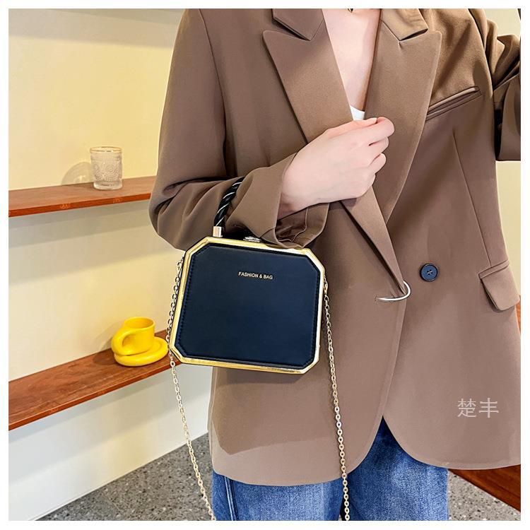 Small Bag Women's Fashion Chain Bag Hard Shell Handbag Shoulder Crossbody Box Bag 24