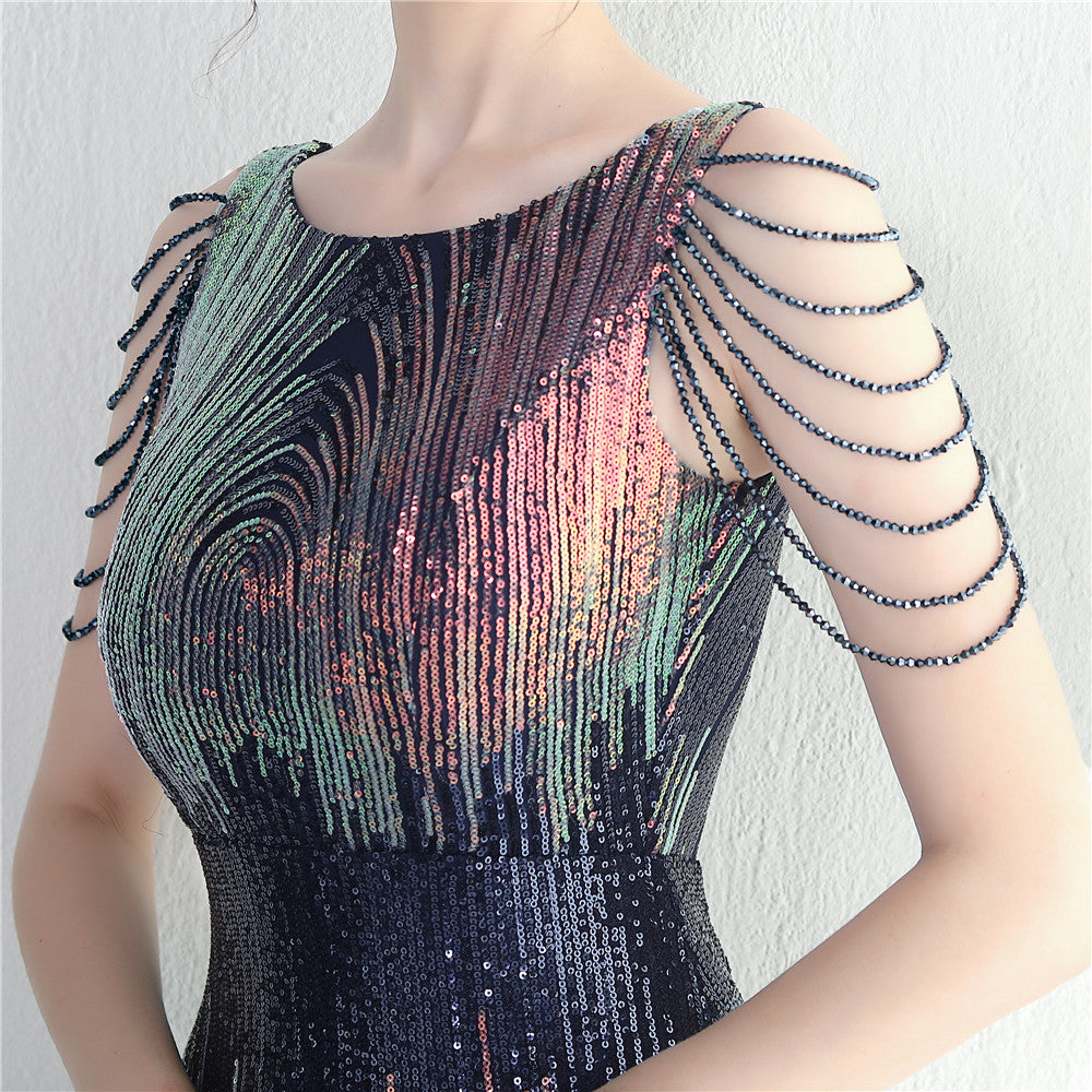 Positioning flower bead piece beading sexy party dinner ceremony concert long dress 21