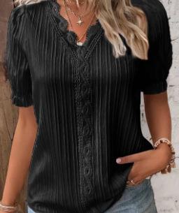 Summer Holidays Fashion Cutout Short Sleeve Blouse For Women 4
