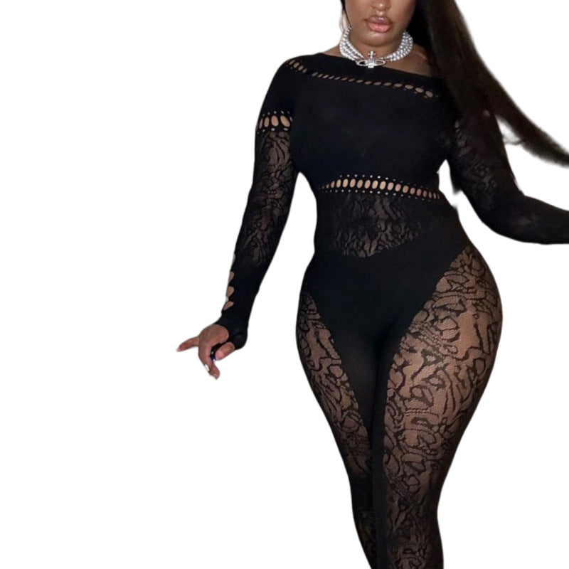 Lace Embroidery High Stretch Jumpsuit 4