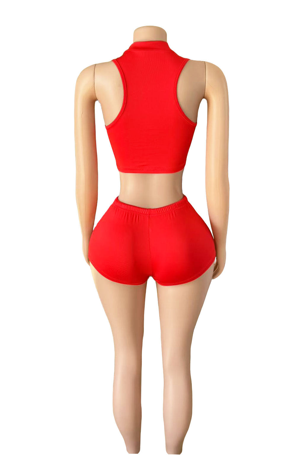 Women American Tank Top Shorts Sports Two-Piece Set 8