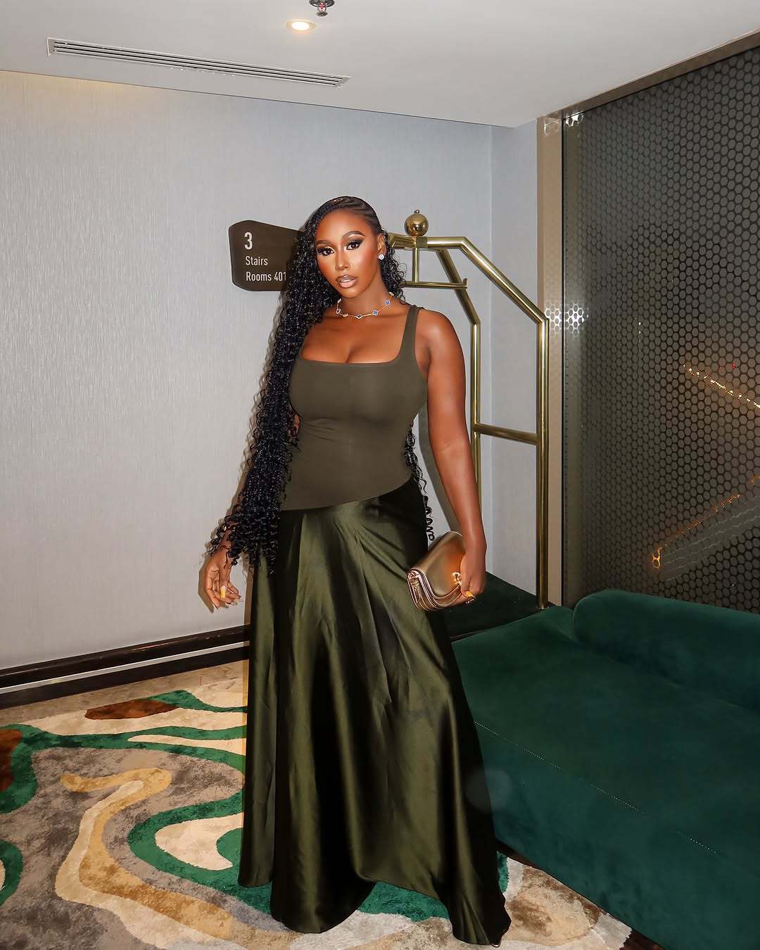 Women Formal Party Sexy Solid U-Neck Patchwork Maxi Dress 7