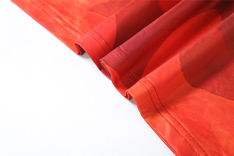 Women Summer Sexy Print Suspender Top Bodycon SkirtTwo Piece Set 29