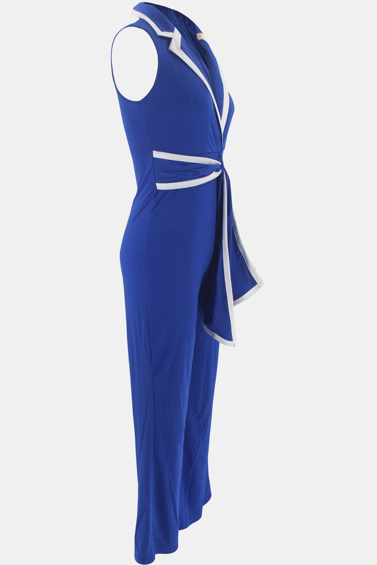 Summer Women's Fashionable V-Neck Chic Elegant Sleeveless Wide Leg Jumpsuit 38