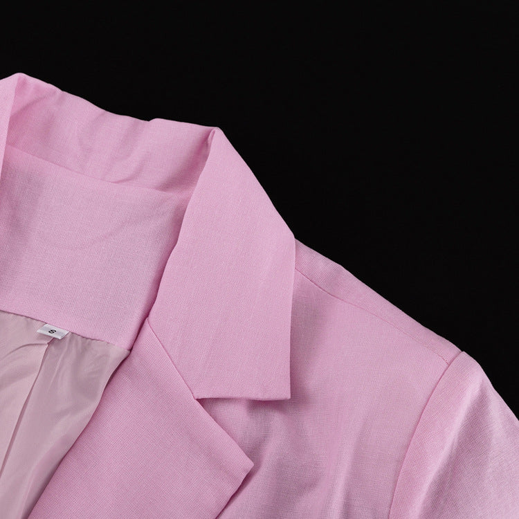 Linen Turn-Down Collar Long-Sleeve Tie-Front Shirt Dress 13