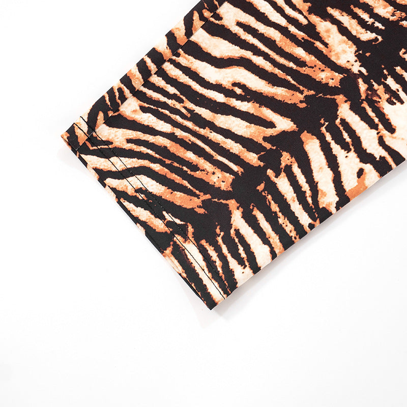 Women Sexy Tiger Printed Three-Piece Pants 30