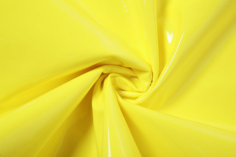 Women's summer sexy v-neck pu shiny face Slim Fit Slim Waist Bodycon strap jumpsuit 16