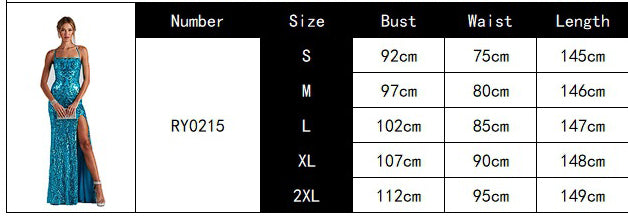 Women Sexy Off Shoulder Sequined Elegant Slit Formal Party Evening Dress 15