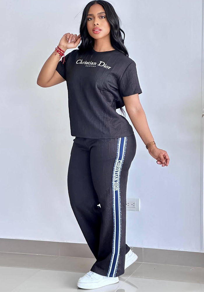 Women Casual Top and Pant Two-Piece Set